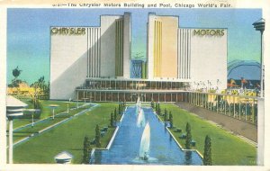 1933 Chicago Expo Chrysler Building & Pool Gerson Bros Postcard Unused