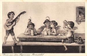 BG40934 postcard tegernseer braustubel child angel playing guitar   germany