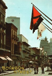 Bourbon Street NEW ORLEANS Louisiana LA French Quarter Vintage Postcard 1977