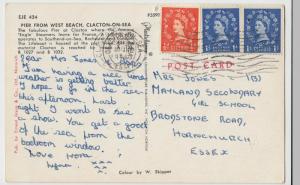 Essex; Pier From West Beach, Clacton On Sea PPC, 1963, To Mrs Jones, Hornchurch