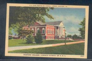 Virginia postcard McConnell Library Radford College