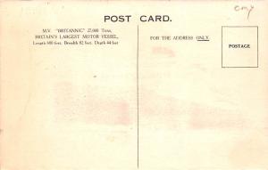 White Star Line, MV Britannic White Star Line Cunard Ship Unused light crease...