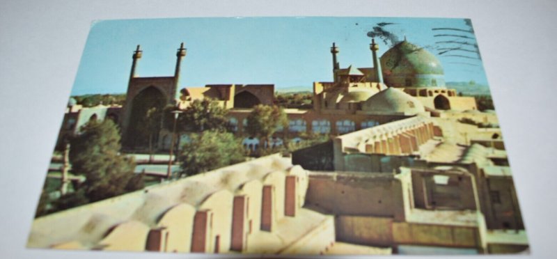 Iran the Mosques of Isfahan Pan American Advertising Postcard