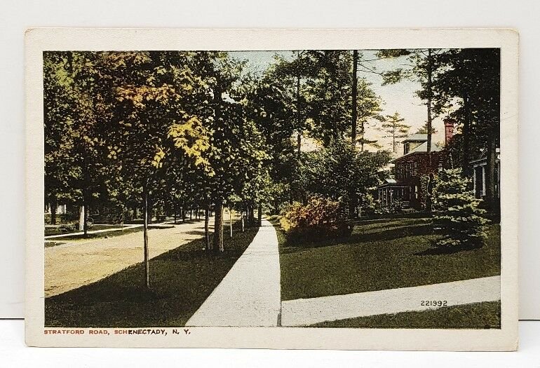 Schenectady New York Stratford Road Vintage Postcard B19