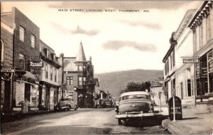 Main Street Looking West, Thurmont MD Rexall 7Up Signs Vintage Postcard P58