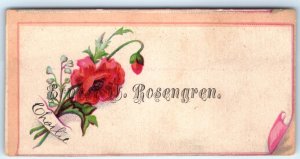c1880s Ernest Rosengren Name Calling Trade Card Flower Litho Visiting Old C1