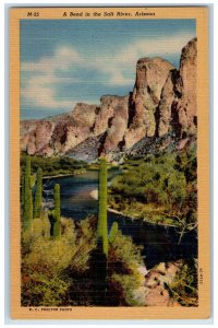 c1940's A Bend in the Salt River, Near Sahuaro Lake Arizona AZ Postcard