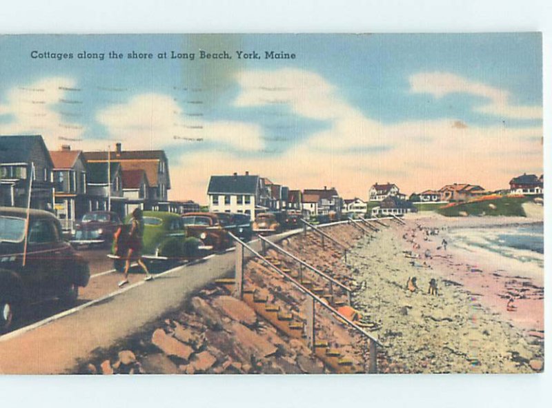 Linen COTTAGE SCENE York Beach - Near Ogunquit & Dover & Portsmouth ME AE3041