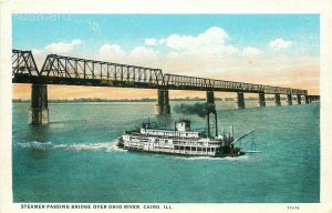 IL, Cairo, Illinois, Ohio River, Bridge, Steamer; Tichnor No. 77978