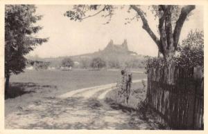 Trosky Czech Republic Castle in Background Antique Postcard J77353