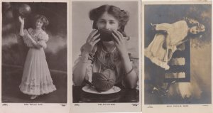 Miss Phyllis Dare Beagles etc 3x Real Photo & Antique Postcard s