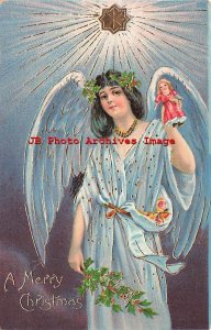 Christmas, Unknown No 388-1, Angel Holding a Doll Under a Star
