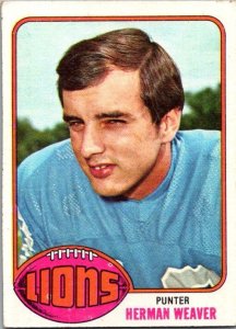 1976 Topps Football Card Herman Weaver Detroit Lions sk4625