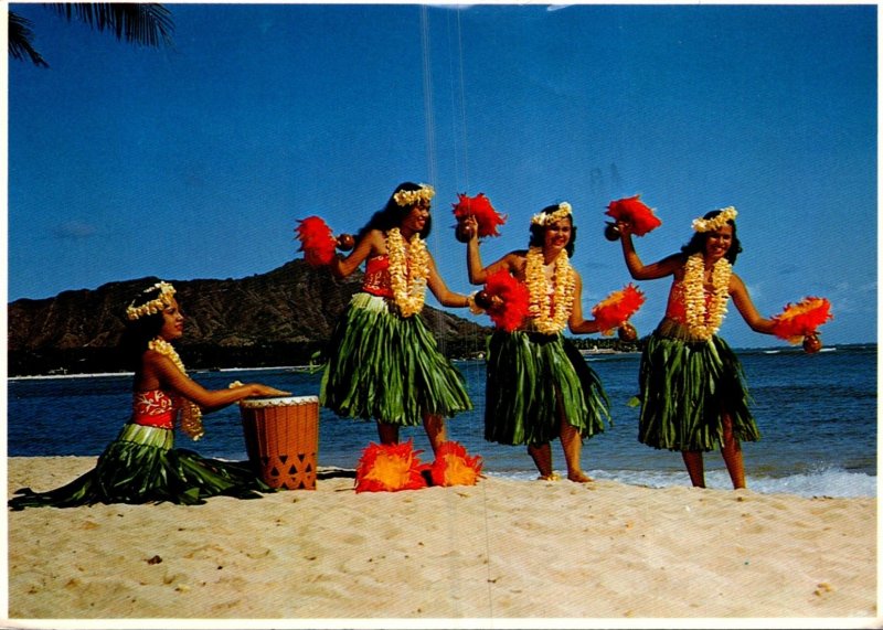 Hawaii Waikiki Beach Hula Dancers 1982