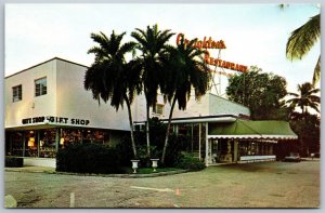 Vtg Fort Lauderdale Florida FL Creighton's Restaurant Museum Antiques Postcard