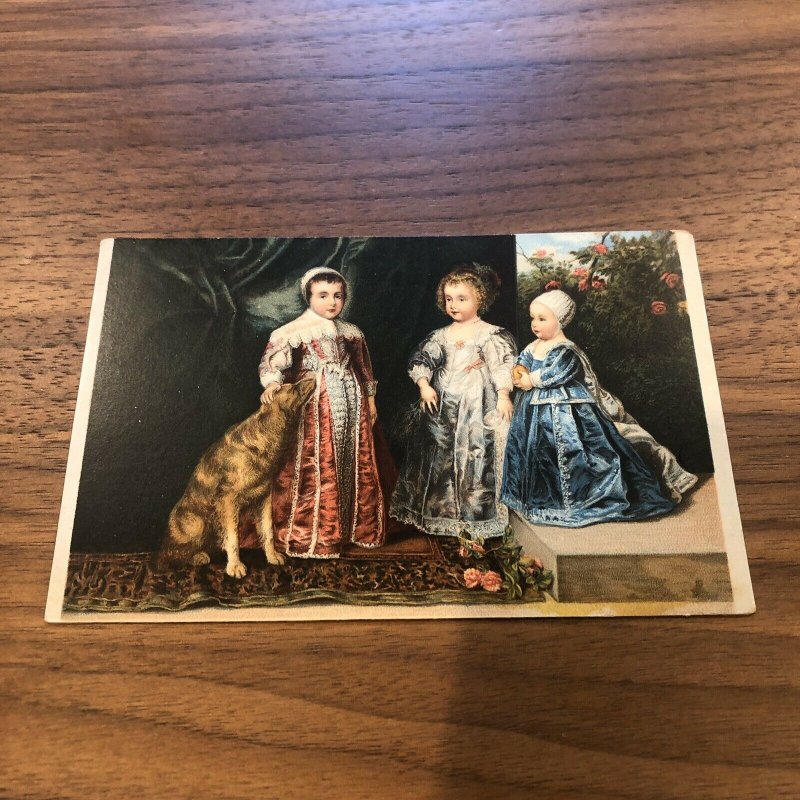 VINTAGE - Postcard - ROYALTY - I Figli di Carlo I ENGLAND DOG CHILDREN  Van Dyck 