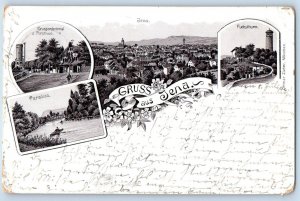 Thuringia Germany Postcard Greetings from Jena Multiview 1896 Antique