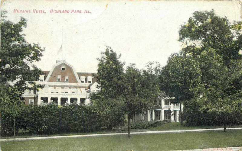 1910 Highland Park ILLINOIS Moraine Hotel postcard 4667