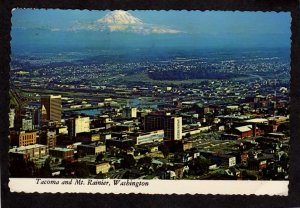 WA View Tacoma and Mt Mount Rainier Washington State Postcard