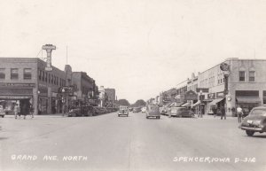 Iowa Spencer Grand Avenue North Old Cars 1917 Real Photo