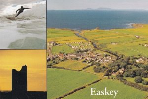 Easkey Co Sligo Ireland Surfboarding Map Postcard