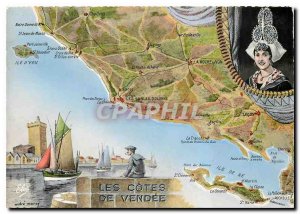 Modern Postcard The Vendee dimensions Sablaise Folklore fishing boat