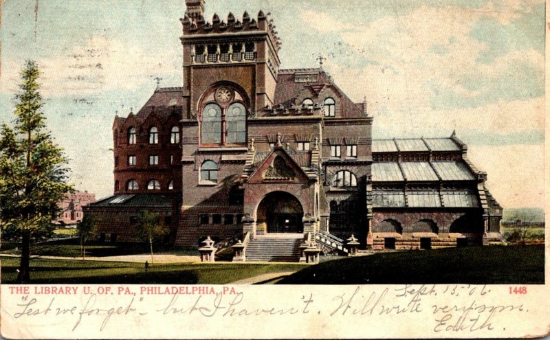 Pennsylvania Philadelphia The Library University Of Pennsylvania 1906