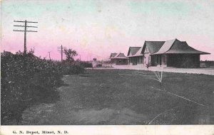 Great Northern Railway Depot Minot North Dakota 1911 postcard