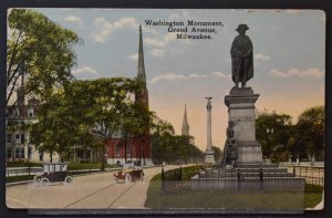 Milwaukee, WI - Washington Monument, Grand Avenue - 1915