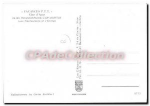 Postcard Modern Beausoleil The Restaurants And I'Entree PTT