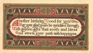 Vintage Postcard 1910s Another Birthday? Good For You! Sprinkled Gifts Greeting