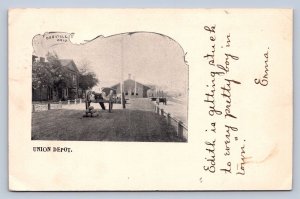 J87/ Orrville Ohio Postcard c1910 Union Railroad Depot Cannon 1423