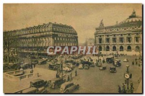 Old Postcard Paris Grand Hotel and the Place de l'Opera