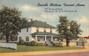 Little Rock, Arkansas AR    BEARD'S MODERN TOURIST HOME  Roadside  1946 Postcard