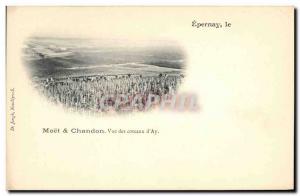 Old Postcard Folklore Wine Vintage Champagne Epernay view of the hills & # 39Ay