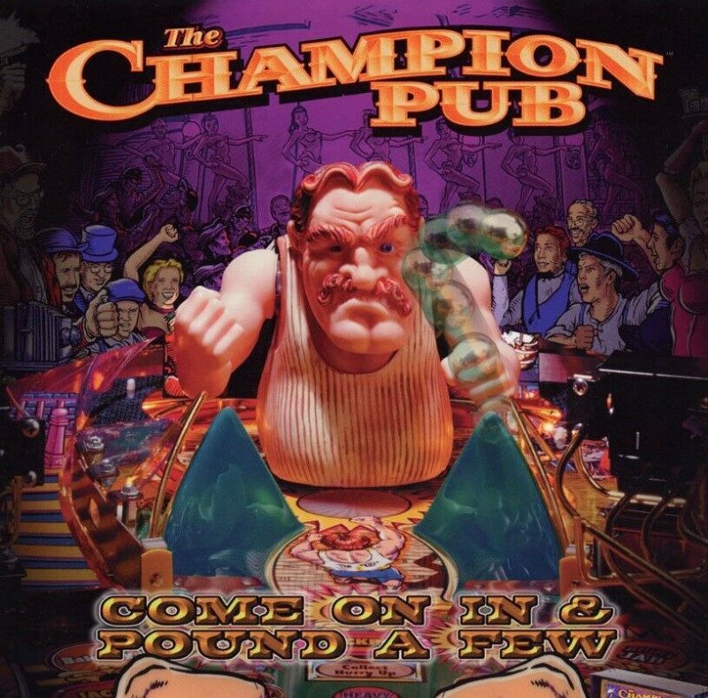 Champion Pub Pinball FLYER 1998 Original NOS Bar Brawl Fight Vintage Retro Art