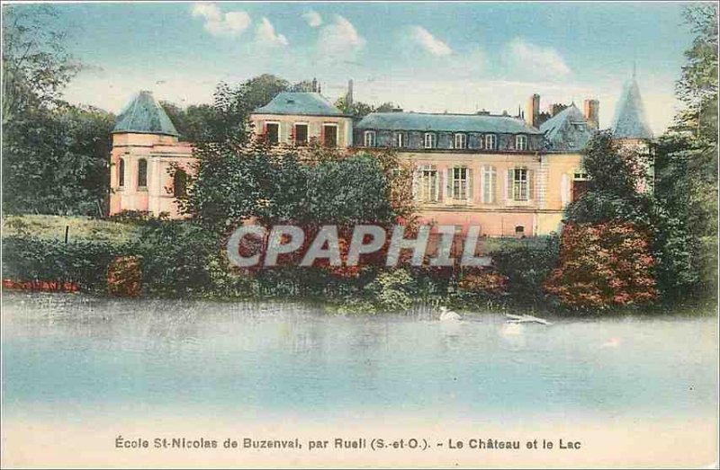 Old Postcard The Ch�teau and Lake - St. Nicolas School Buzenval