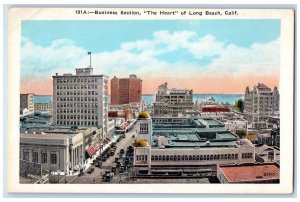 c1920's Business Section The Heart Buildings Long Beach California CA Postcard 