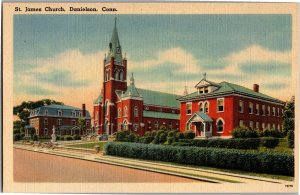 St. James Church, Danielson CT Vintage Linen Postcard N33