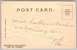 Vtg To My Valentine Cherub Cupid & Dove Forget Me Nots 1900s Embossed Postcard