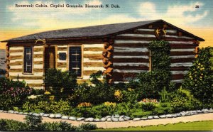 North Dakota Bismarck Roosevelt Cabin On Capitol Grounds 1944