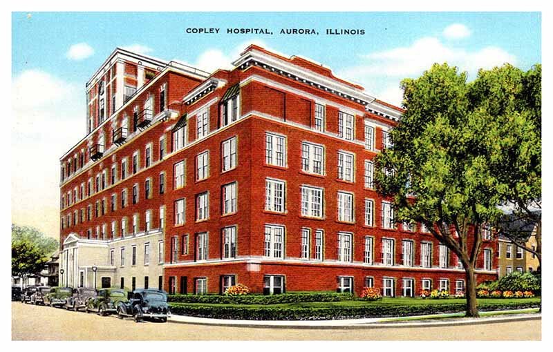 Postcard HOSPITAL SCENE Aurora Illinois IL AU7908