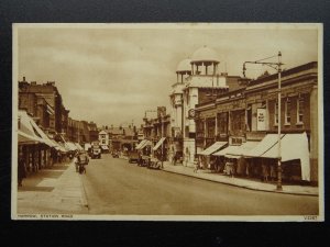 Brent HARROW Station Road shows THE COLISEUM & CLOCK REPAIR SHOP c1940sPostcard