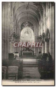 Old Postcard Rouen Saint Joseph Church Apse and murals