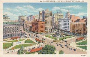 Cleveland, Ohio - Public Square in the Business District - Linen