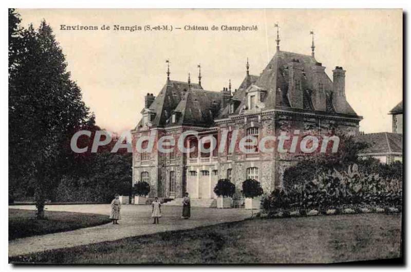 Old Postcard surroundings Nangis S and M Castle Champbrule characters