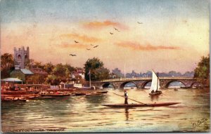 HENLEY ON THAMES River Scene - OILETTE - Postcard by Raphael Tuck 