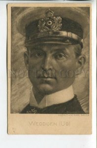 461309 WWI Karl Bauer German submarine captain Weddigen Field mail postcard