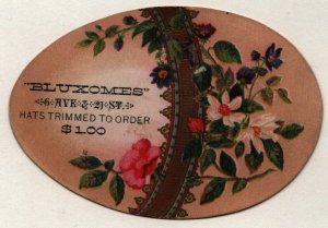 Vintage 1880's Victorian Trade Card - Bluxomes Hat Maker - Easter Egg - New York