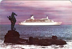 Princess Cruises Advertising  ISLAND PRINCESS CRUISE SHIP Seahorse  4X6 Postcard